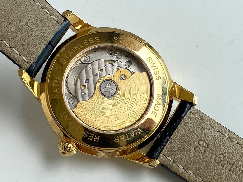 OYSTER PERPETUAL 40MM GOLD CASE LEATHER STRAP