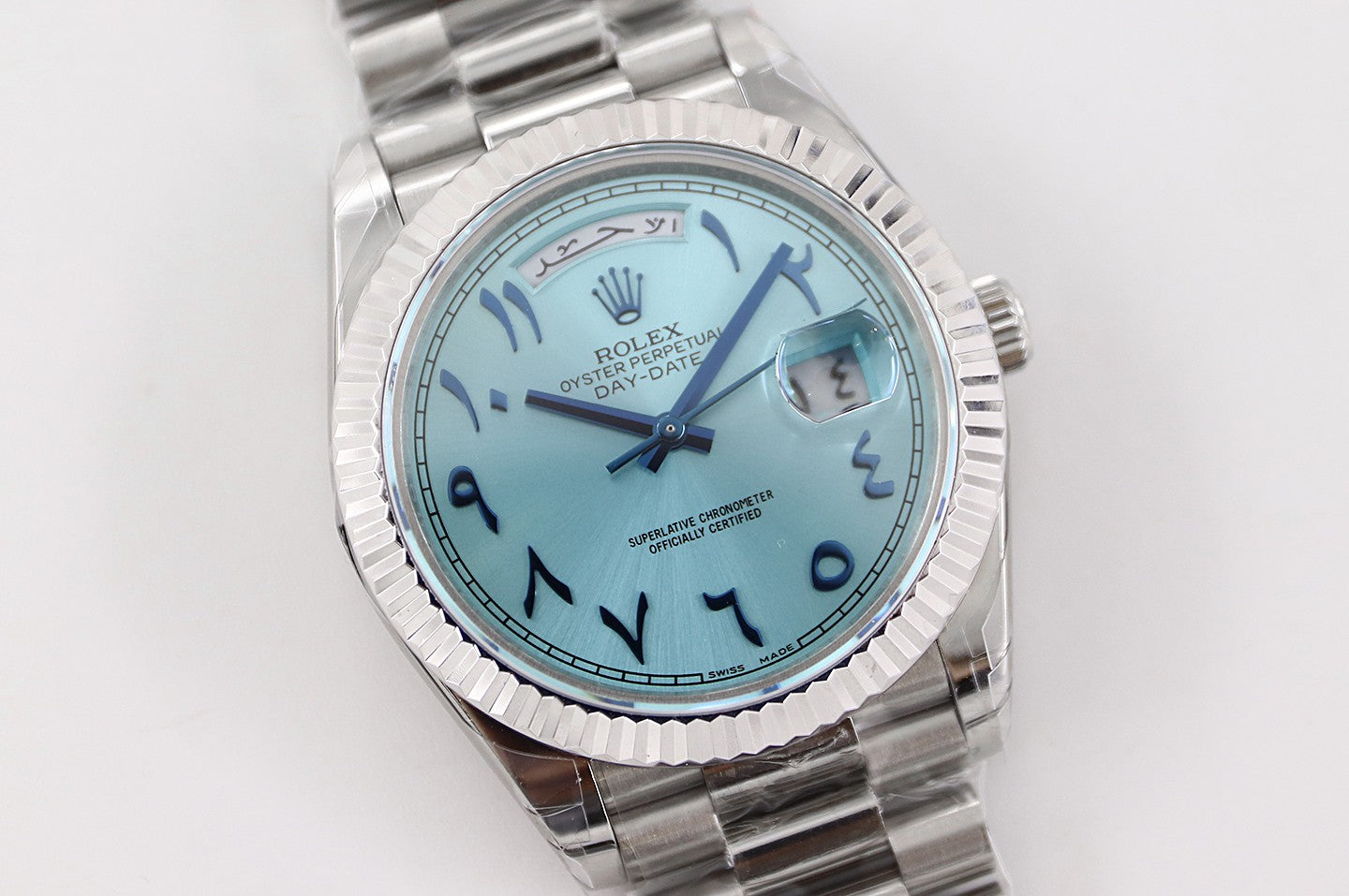 DAY-DATE 41MM STAINLESS STEEL TIFFANY DIAL ARABIC